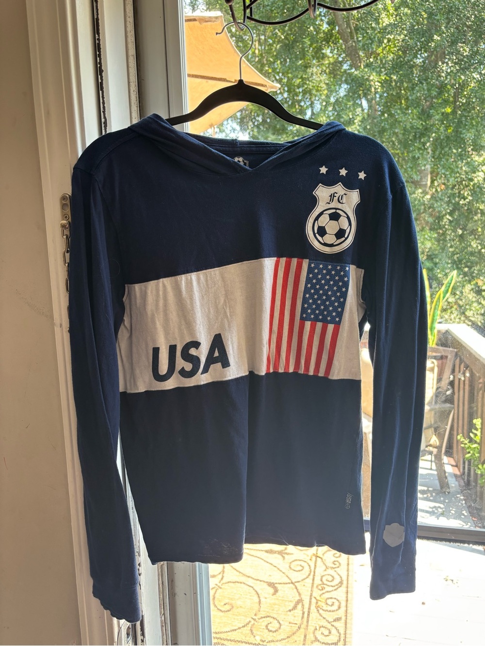 Men's Navy Long-Sleeve USA Graphic Soccer Tee